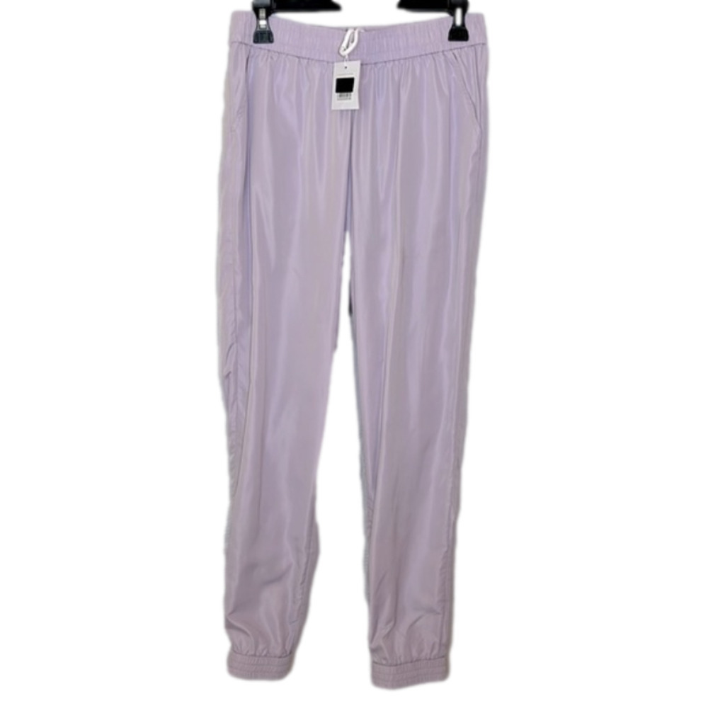 ADIKA Lavender Nylon Joggers w/ Drawstring at Waist & Zipper Ankles - Sz Med NWT